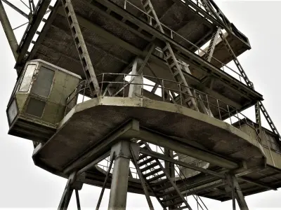 Large Old Crane PBR Low-poly 3D model