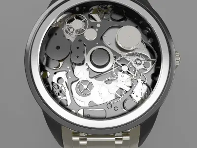 Watch Model with gears and parts 3D model