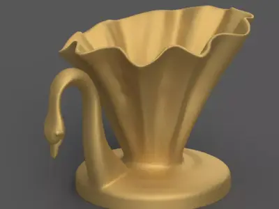 Elegant Swan planter- candy container - urn- candle holder 3D print model