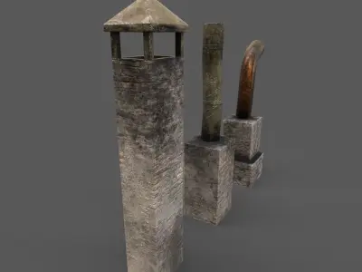 Chimney Low-poly 3D model
