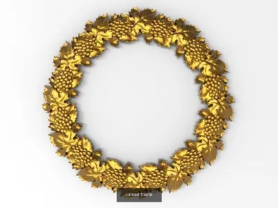4 carved frames set 3D Model Collection