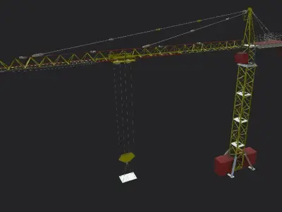Lifting Industrial Crane-Optimized for Unreal Engine And Unity Low-poly 3D model