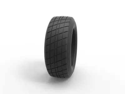 Dirt Sprint racing front tire 2 Scale 1 to 25 3D print model
