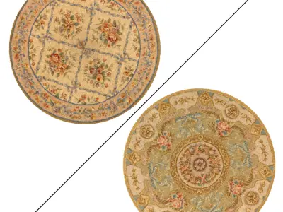 Round Rug Set 210 3D model