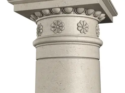 Round Classical rustic columns 3D model
