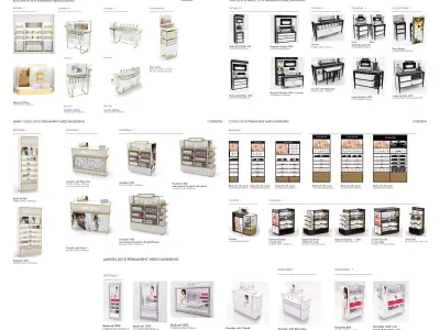  Luxury Brand Permanent Merchandising Kiosk Gondola Design  Low-poly 3D model