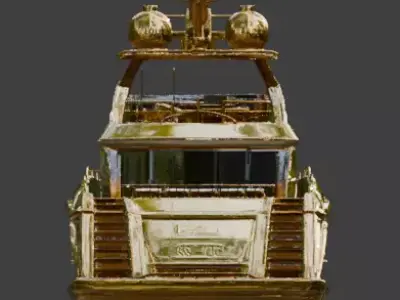 Luxury Gold Metallic Sport Yacht 3D Model 3D model