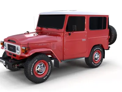 Toyota Land Cruiser FJ 40 with Chassis Red 3D model