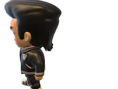 Rockabilly Rebel Chibi 3D Character 3D model