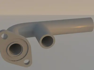 Two-end pipe Low-poly 3D model