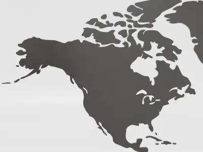 World map Silhouette  3D model
