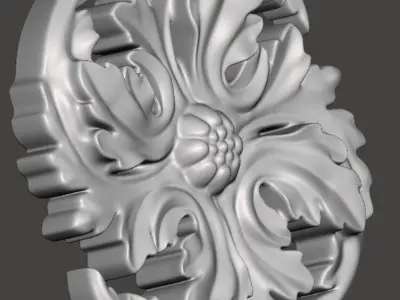 WoodCarving floral detail - 3d model for CNC - FlowerCFC01 3D print model