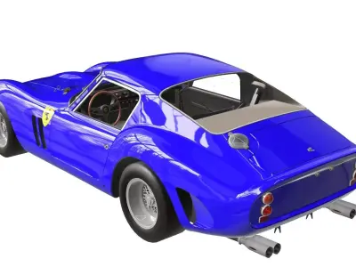 1962 Ferrari 250 GTO 3D Model - High-Quality Classic Racing Car Low-poly 3D model