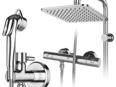 Faucets and shower systems Grohe and Ideal standard set 146 3D model