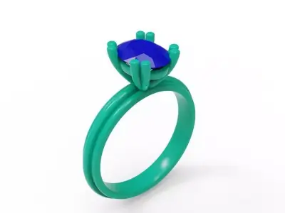 Oval diamond ring 3D print model purchase