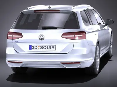 Volkswagen Passat Variant GTE 2015 VRAY 3D model