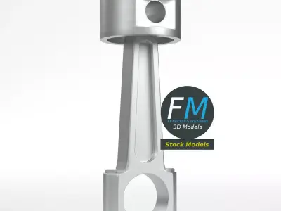 Engine piston 3D model 4