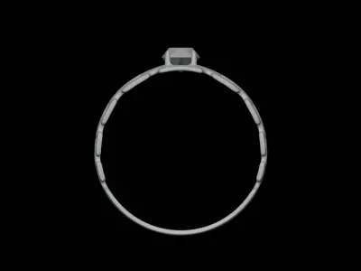 Silver Ring With Weave Pattern 3D model