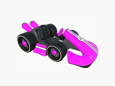 Cartoon Kart D05 Pink - Vehicle Racing Design Low-poly 3D model
