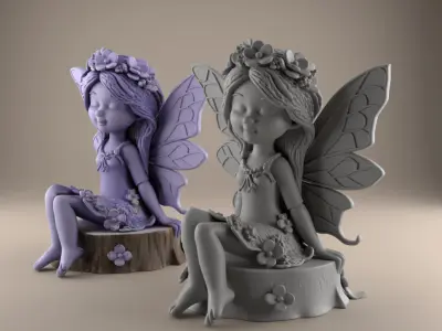 Charming Fairy 3D Model for Home Decor STL File 3D print model