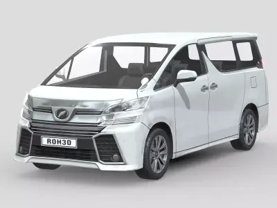 Toyota Vellfire Aero 2015 Low-poly 3D model
