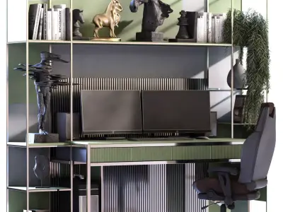 worktable set with sculpture set 772 Low-poly 3D model