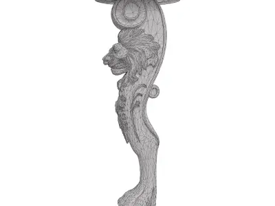 Antique Lion Table Leg - Ornate Classical Decor 3D Model 3D model