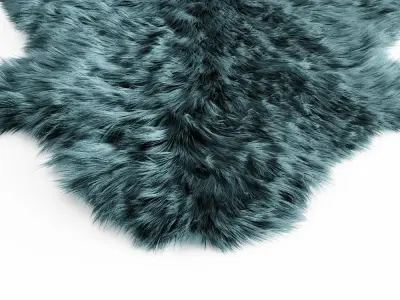 Bedside Sheepskin Rug 03 3D model