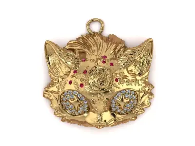 The Bewitched Cat Pendant - for Him and Her 3D print model