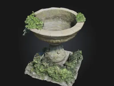 Stone Garden Elegance  Tranquility Carved in Stone 3D model