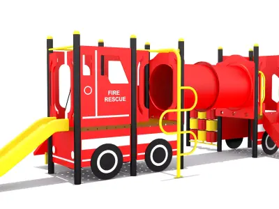 Fire Engine Playground Low-poly 3D model