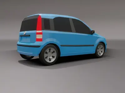 Fiat Panda 2004 low poly 3D model Low-poly 3D model