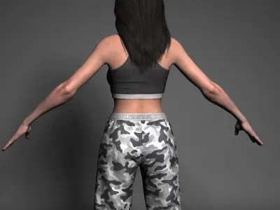 Sporty Girl Low-poly 3D model purchase