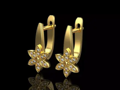 flower earring model 287 3D print model