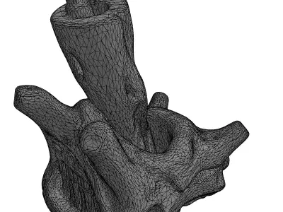 Rustic Wood Pen Desk Organizer Low-poly 3D model