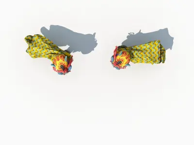 Chinese cultural lion dance 3D model