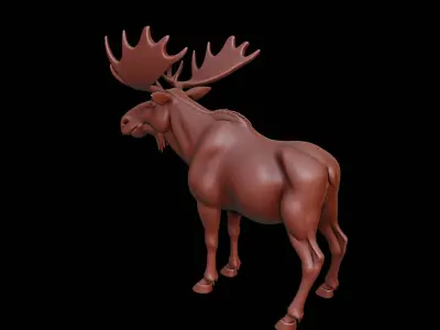 Moose Animal Sculpture 3D print model buy
