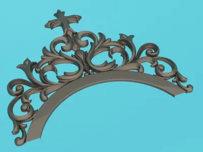 Decorative arch with patterns 3D Model Molding Low-poly 3D model