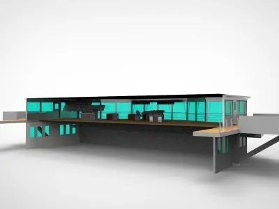 Navigation room container bulkcarrier cargo ship 3D model