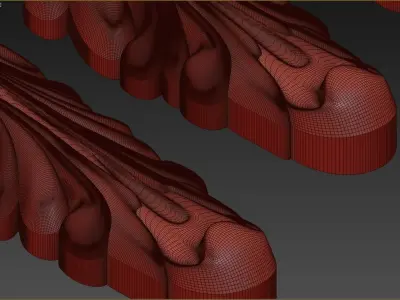 Carved decor vertical 3D model 3D model