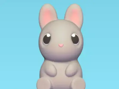 Cute Sitting Bunny 3D print model