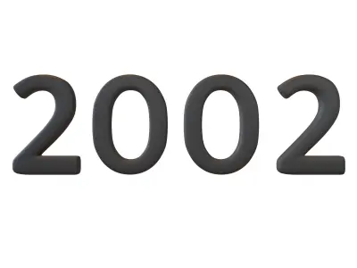 Year Number 2002 v1 001 Low-poly 3D model