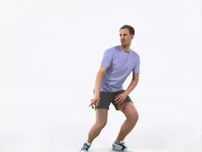 Mistery 08K Football Changing Direction Sports Man Low-poly 3D model