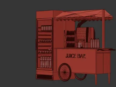 FOOD CART JUICE BAR 3D model