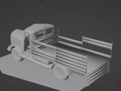 Ruined Truck Low-poly 3D model