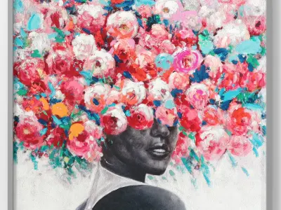 Art Frams 41- Hair Flower Style woman 3D model