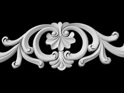 Central decor ornament for furniture 3D model 408