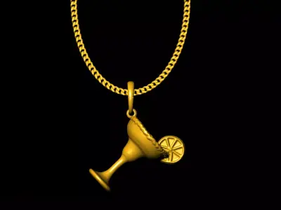 Cocktail pendant charms - one inch pendant 3D print model