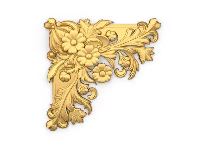 Classic carved corner decor ornament cnc 3d printing stl 07 3D print model