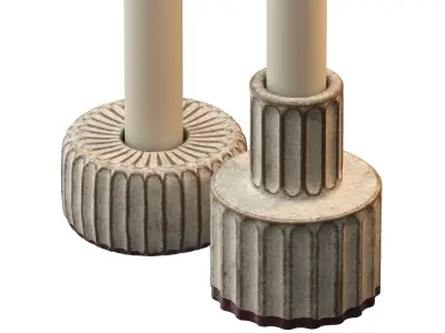 Ceramic Candle and Holders 3D model